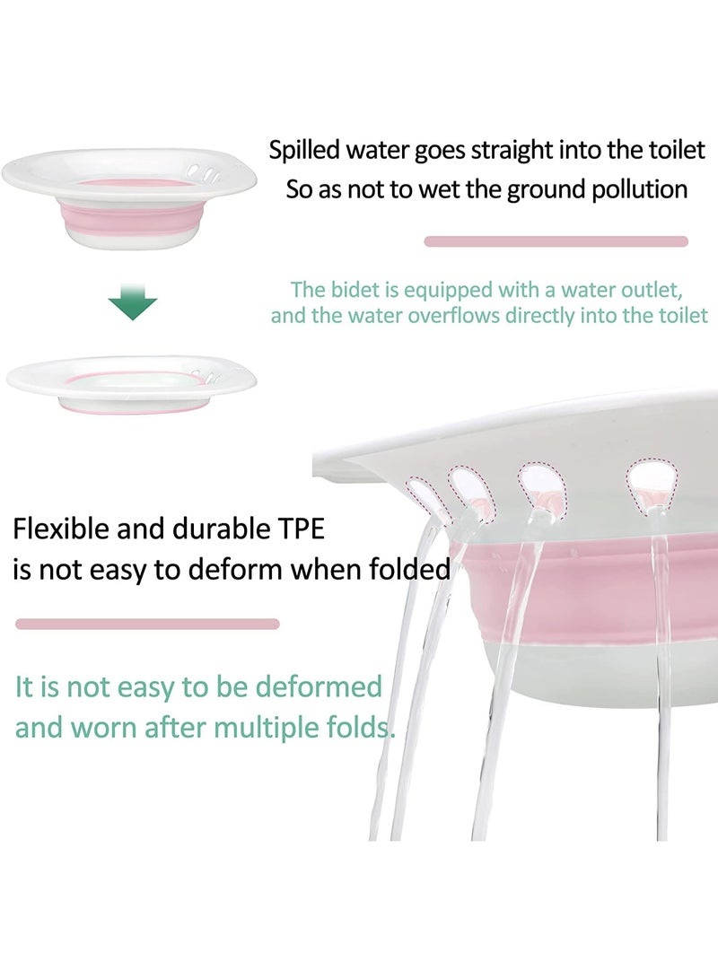 Bukela Sitz Bath for Toilet Seat, Steam Seat for Toilet, Foldable Postpartum Care Basin, Suitable for Pregnant Women, Postpartum Care Sitz Bath for Hemorrhoids (Pink, with Flusher) - Image 4